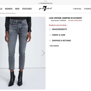 7 For All Mankind Luxe Vintage in Ultimate Jeans-size 27